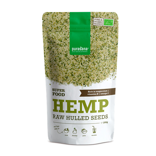 Hulled Hemp Raw Seeds BIO - 200g - Purasana