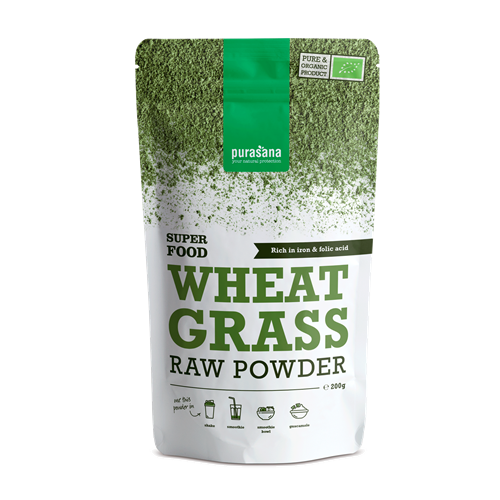 Wheat Grass Raw Powder (Tarwegras Poeder) BIO - 200g - Purasana