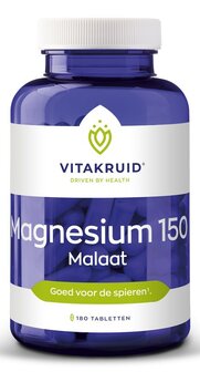 Magnesium 150 Malaat - 180 tabletten - Vitakruid