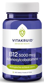 B12 5000 mcg Adenosylcobalamine - 60 tabletten - Vitakruid