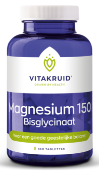 Magnesium 150 Bisglycinaat - 180 tabletten - Vitakruid