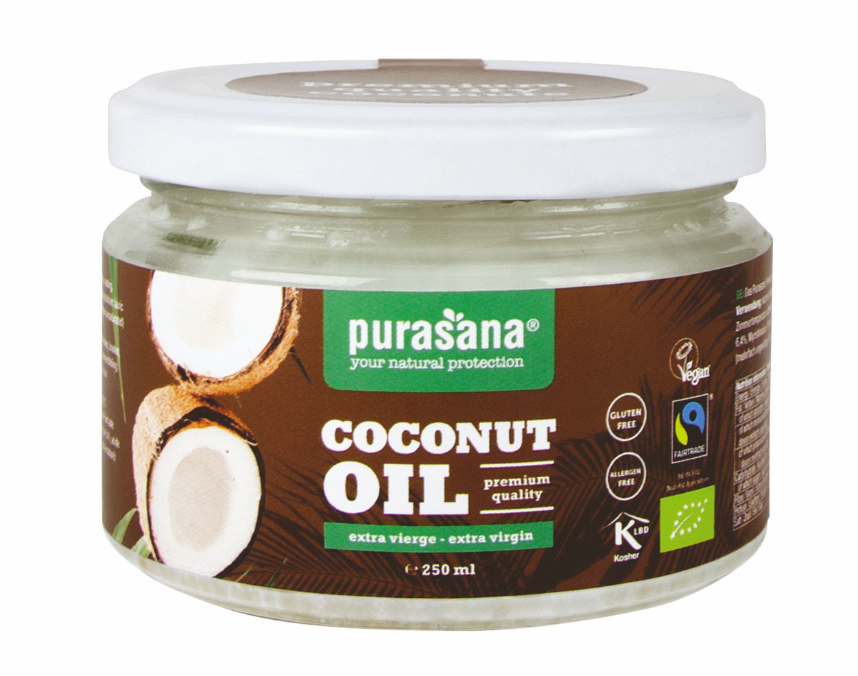 precedent fluweel poll Purasana Kokosolie Olie Extra Vierge 250ml BIO / Fairtrade Kopen ? - Helios  Holland Webshop